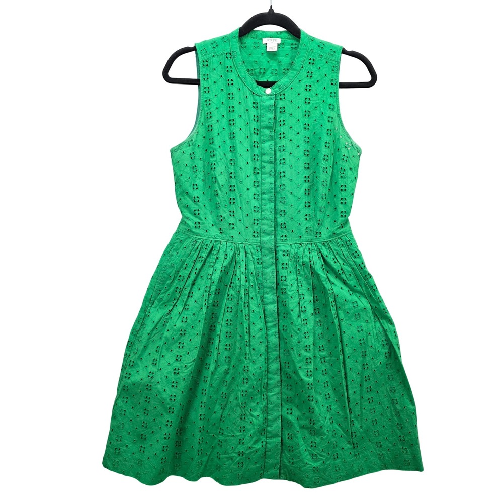 Sleeveless Green Eyelet Dress